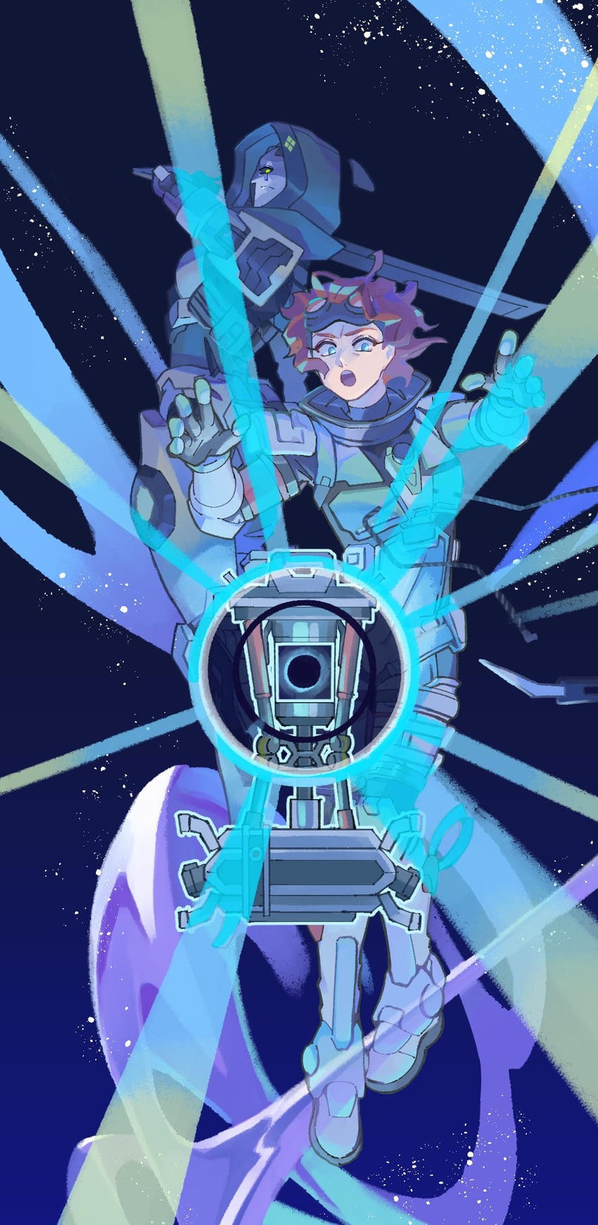 ash and horizon (apex legends) drawn by bug_(silkworm_hnw)