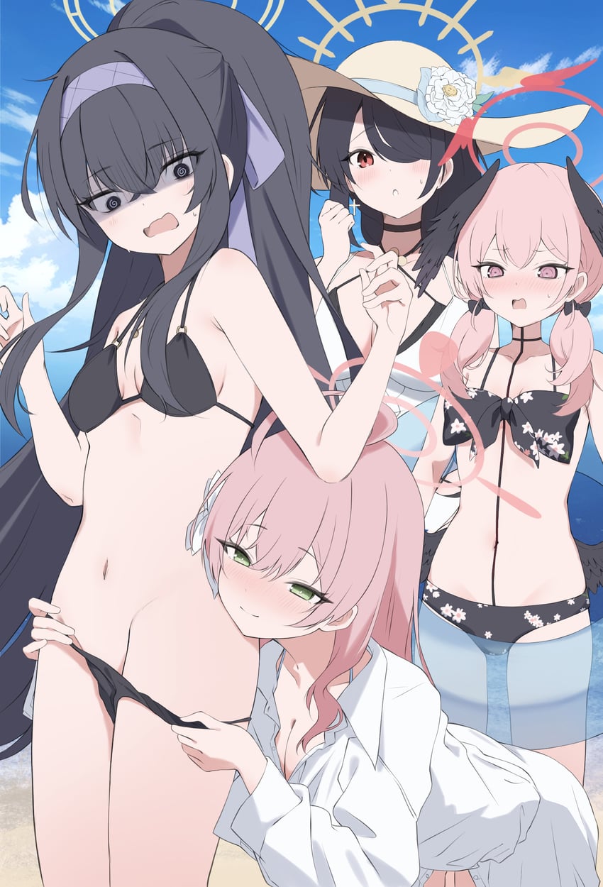 koharu, hanako, ui, and hinata (blue archive) drawn by shinshia_(sinsia_0928)