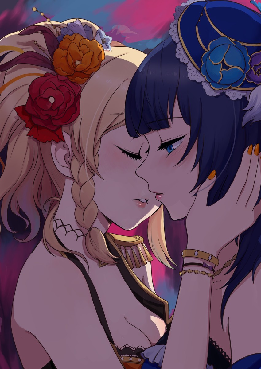 miyashita ai and asaka karin (love live! and 1 more) drawn by yolk_tomatosauce