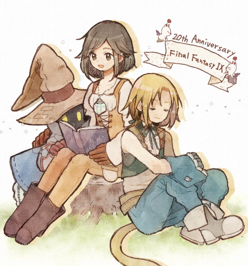 zidane tribal, garnet til alexandros xvii, black mage, and vivi ornitier (final fantasy and 1 more) drawn by kinako_mitaina