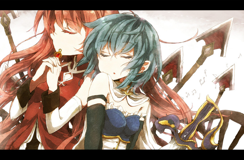 miki sayaka and sakura kyoko (mahou shoujo madoka magica) drawn by hisona_(suaritesumi)