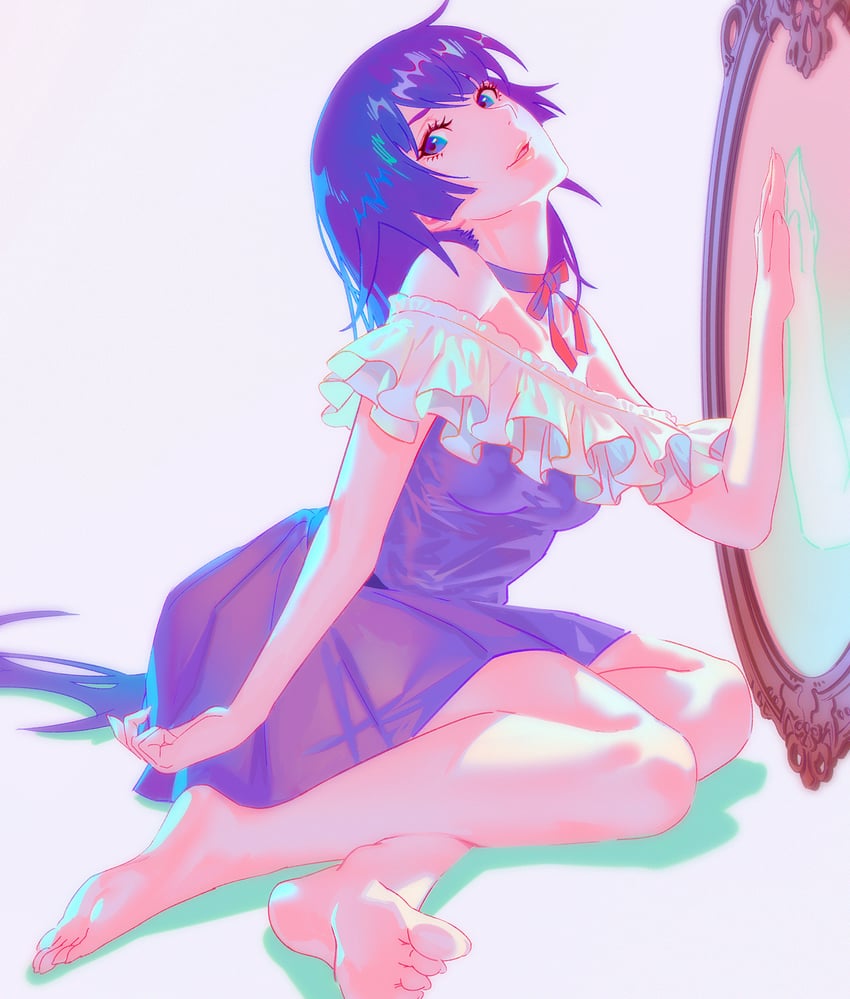 senjougahara hitagi (monogatari and 1 more) drawn by rapa_rachi