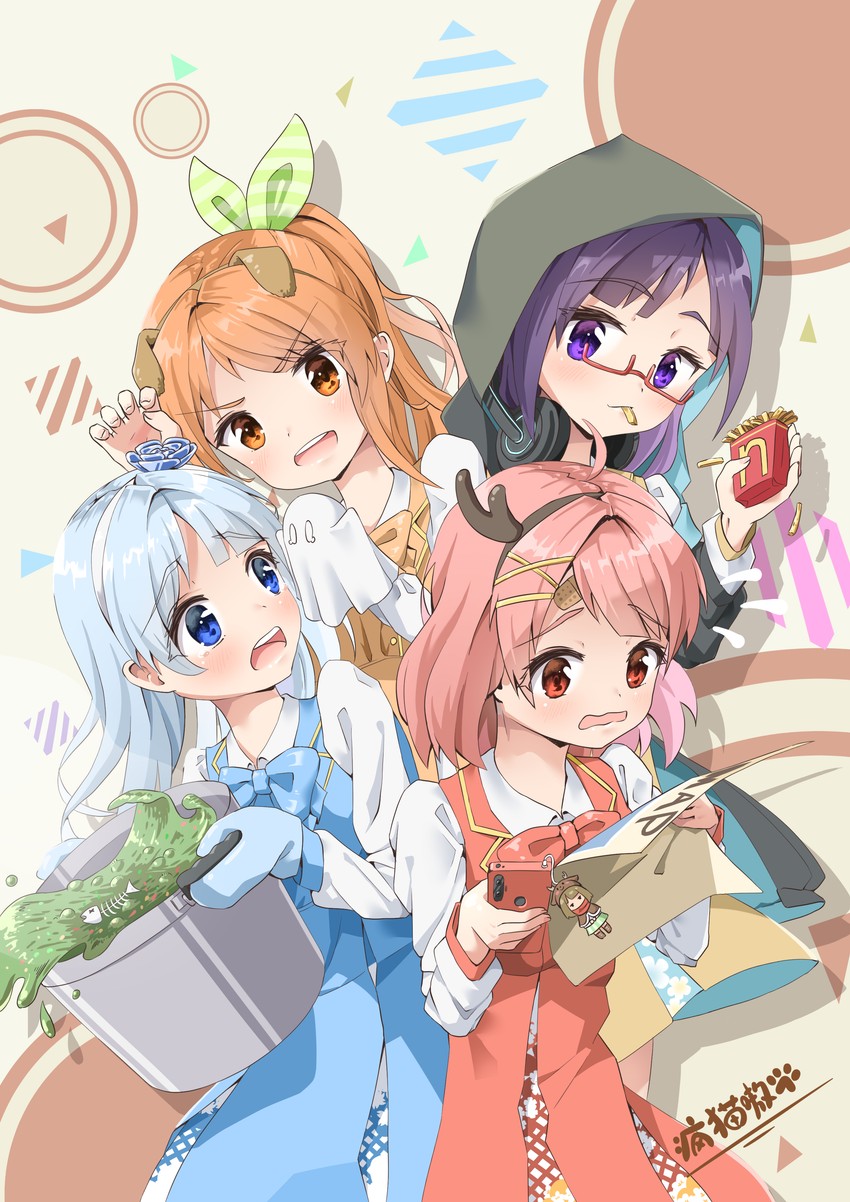 hanamaru hareru, kohigashi hitona, kano, and nonomiya nonono (hanayori jyoshiryou) drawn by fengmo_ao