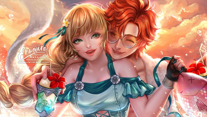 ingrid brandl galatea and sylvain jose gautier (fire emblem and 2 more) drawn by enmoire