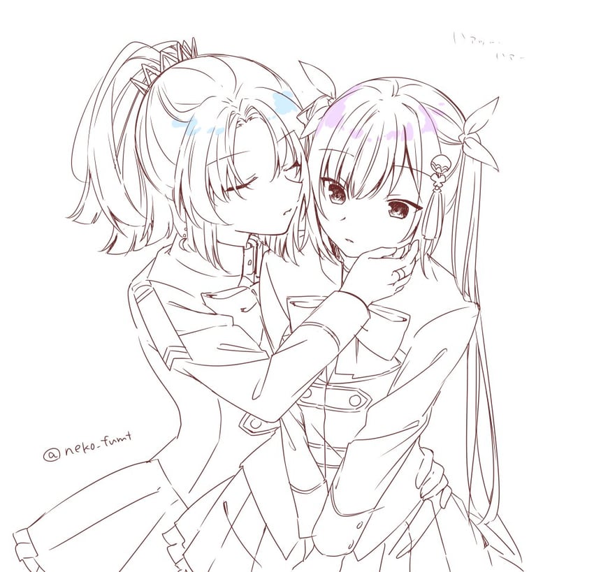 matsumura fuuka and makino mitake (assault lily) drawn by benini