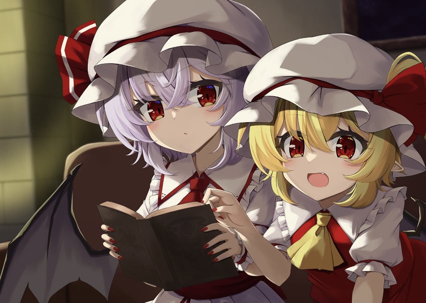 remilia scarlet and flandre scarlet (touhou) drawn by akisome_hatsuka