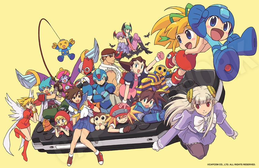 morrigan aensland, lilith, zero, roll, kasugano sakura, and 12 more (street fighter and 9 more)