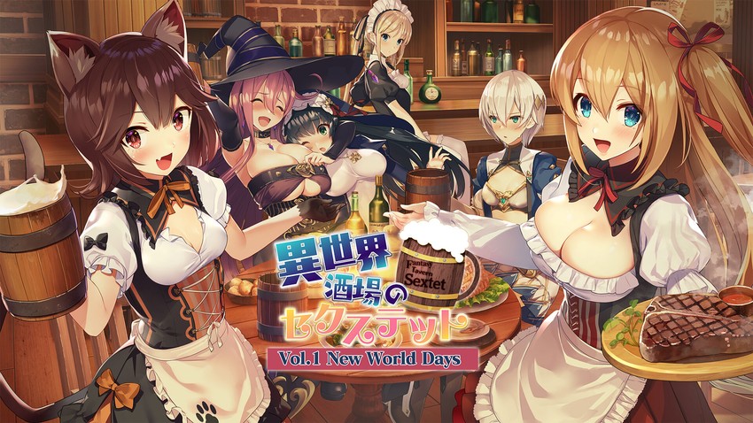 veronica, anzu, plumeria, daisy, lupine, and 1 more (isekai sakaba no sextet) drawn by yamacchi