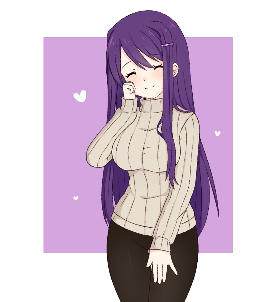 yuri (doki doki literature club) drawn by ririko_ri_ri