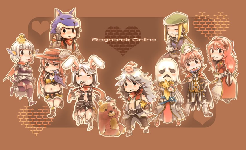 high priest, poring, assassin cross, high wizard, sniper, and 6 more (ragnarok online) drawn by waya_(takaomi777)