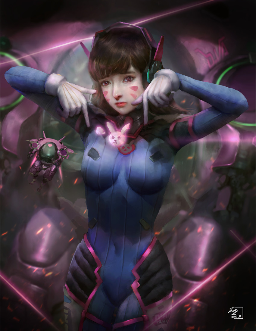 d.va (overwatch and 1 more) drawn by wei_chang