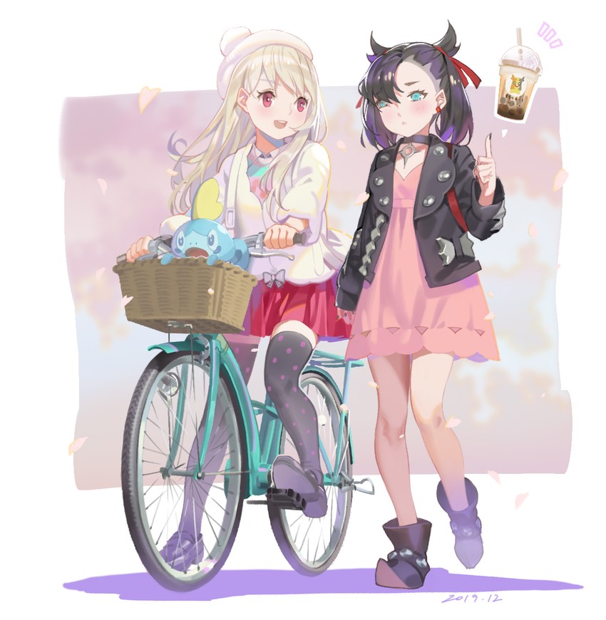 marnie, gloria, morpeko, and sobble (pokemon and 1 more) drawn by alphonse_(white_datura)