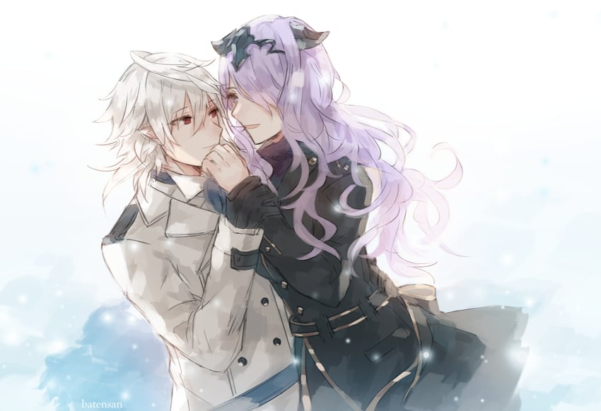 camilla and male corrin (fire emblem and 2 more) drawn by batensan