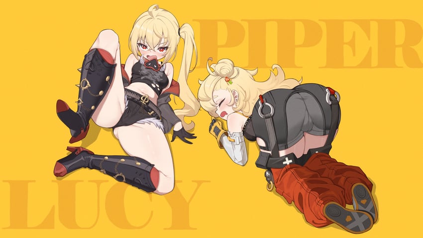 luciana de montefio and piper wheel (zenless zone zero) drawn by maru039