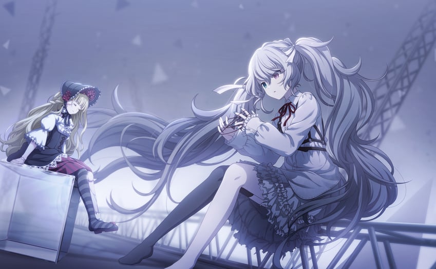 hatsune miku and 25-ji miku (vocaloid and 1 more) drawn by colorful_palette