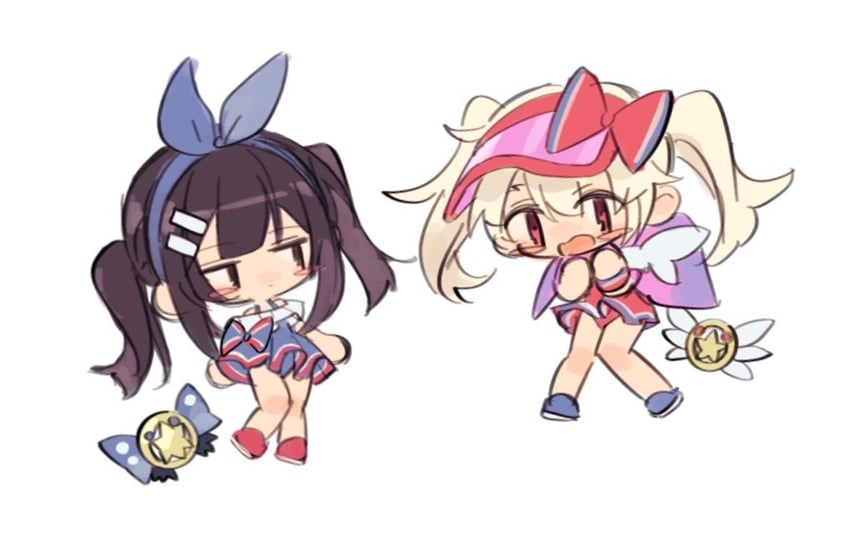 illyasviel von einzbern, miyu edelfelt, magical ruby, and magical sapphire (fate and 2 more) drawn by ameman
