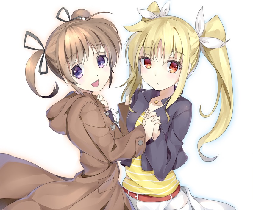 fate testarossa and takamachi nanoha (lyrical nanoha and 2 more) drawn by snowflyer