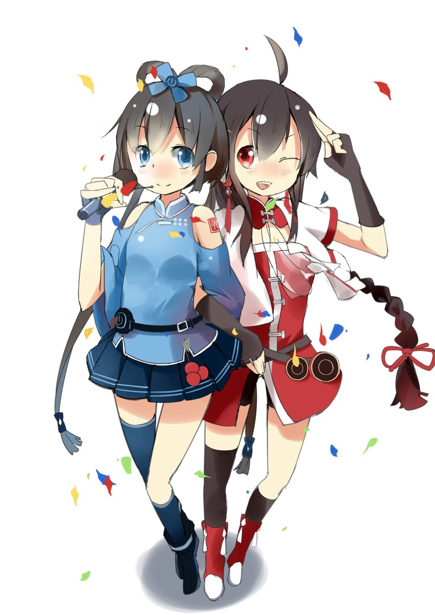 luo tianyi and yuezheng ling (vocaloid and 1 more) drawn by sunyukun