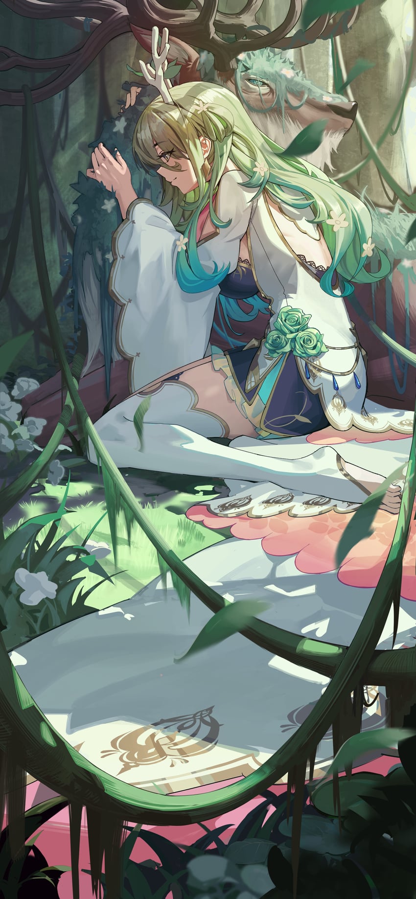 ceres fauna (hololive and 1 more) drawn by lanzen_wu
