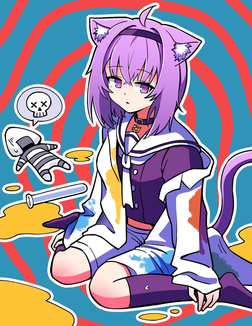 nekomata okayu and onigirya (hololive and 2 more) drawn by chun_1234567