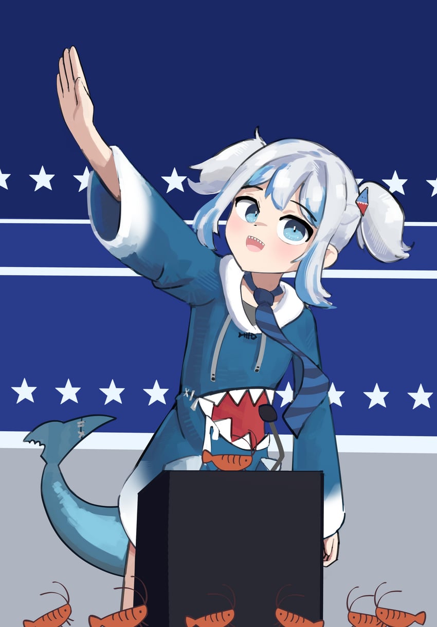 gawr gura, ebi-chan, and elon musk (hololive and 1 more) drawn by ah_odeyalo