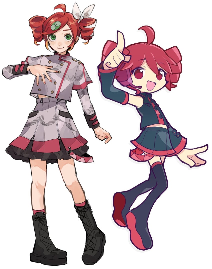 kasane teto and andou ringo (utau and 2 more) drawn by urolo