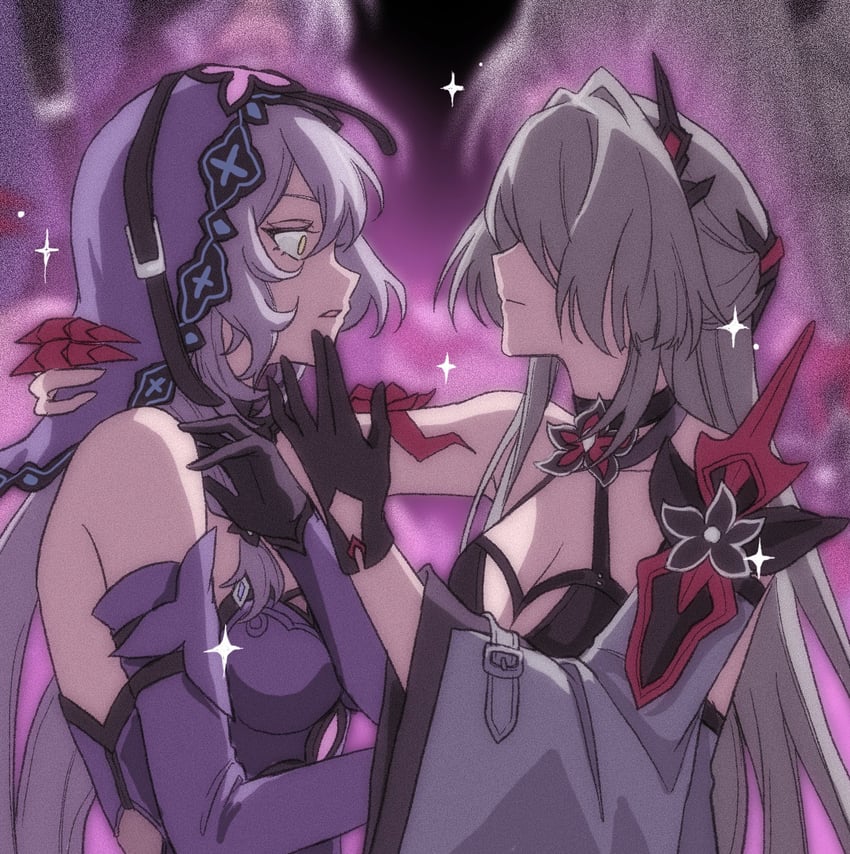 acheron and black swan (honkai and 1 more) drawn by l0ver_t_t