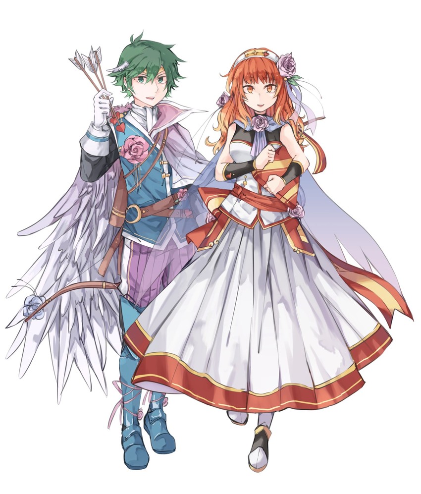 celica and alm (fire emblem and 2 more) drawn by zyuno0