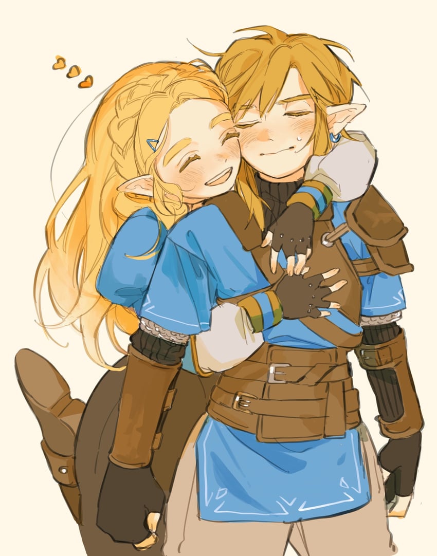 link and princess zelda (the legend of zelda and 1 more) drawn by turippy