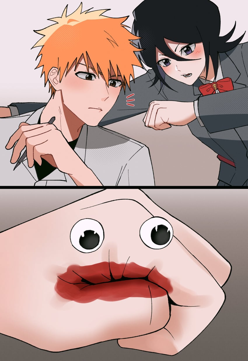 kuchiki rukia, kurosaki ichigo, barack obama, and joe biden (bleach) drawn by gwao_(_ul_13)