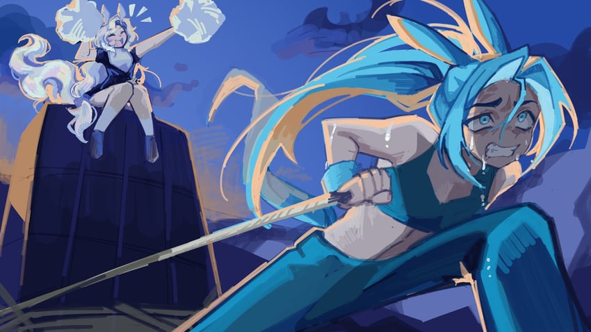 cyan and superstitional realism (boku no hero academia and 1 more) drawn by beanni