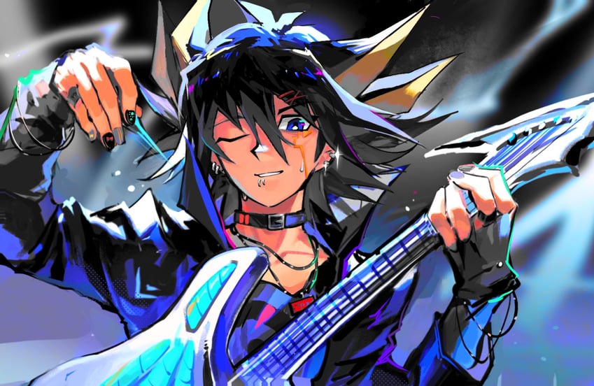fudo yusei (yu-gi-oh! and 1 more) drawn by rynyan0924