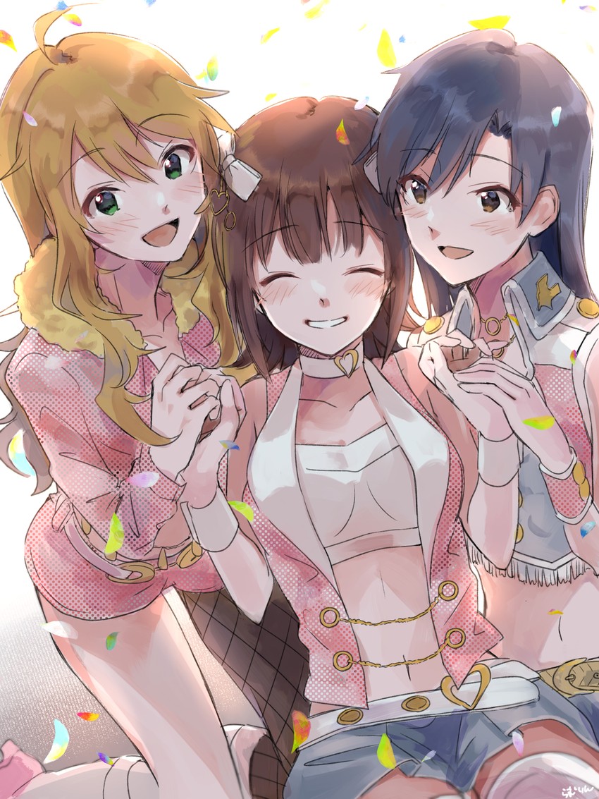 hoshii miki, kisaragi chihaya, and amami haruka (idolmaster) drawn by kuzuya_ramurin