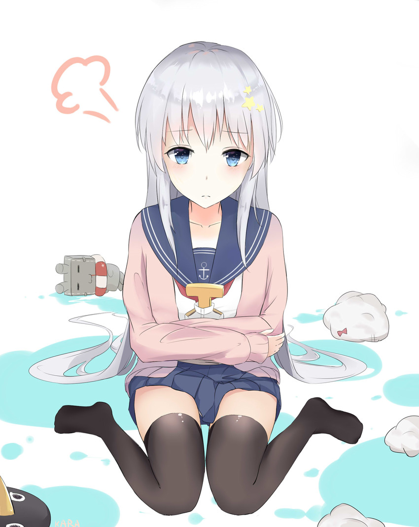 admiral, hibiki, rensouhou-chan, failure penguin, and miss cloud (kantai collection) drawn by kara_(color1087)