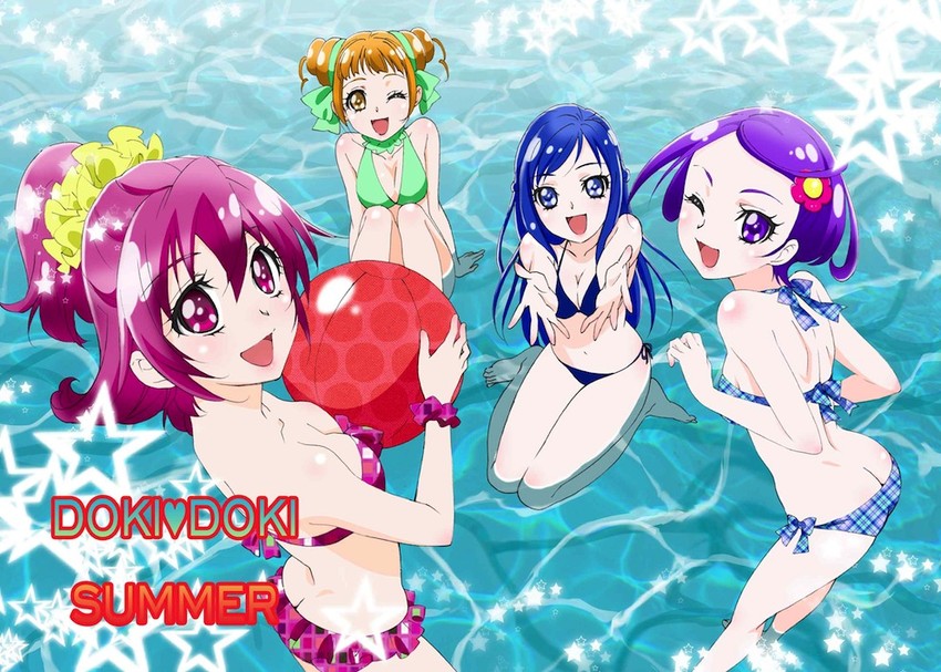 hishikawa rikka, aida mana, kenzaki makoto, and yotsuba alice (precure and 1 more) drawn by makoto_(spy_hopping)