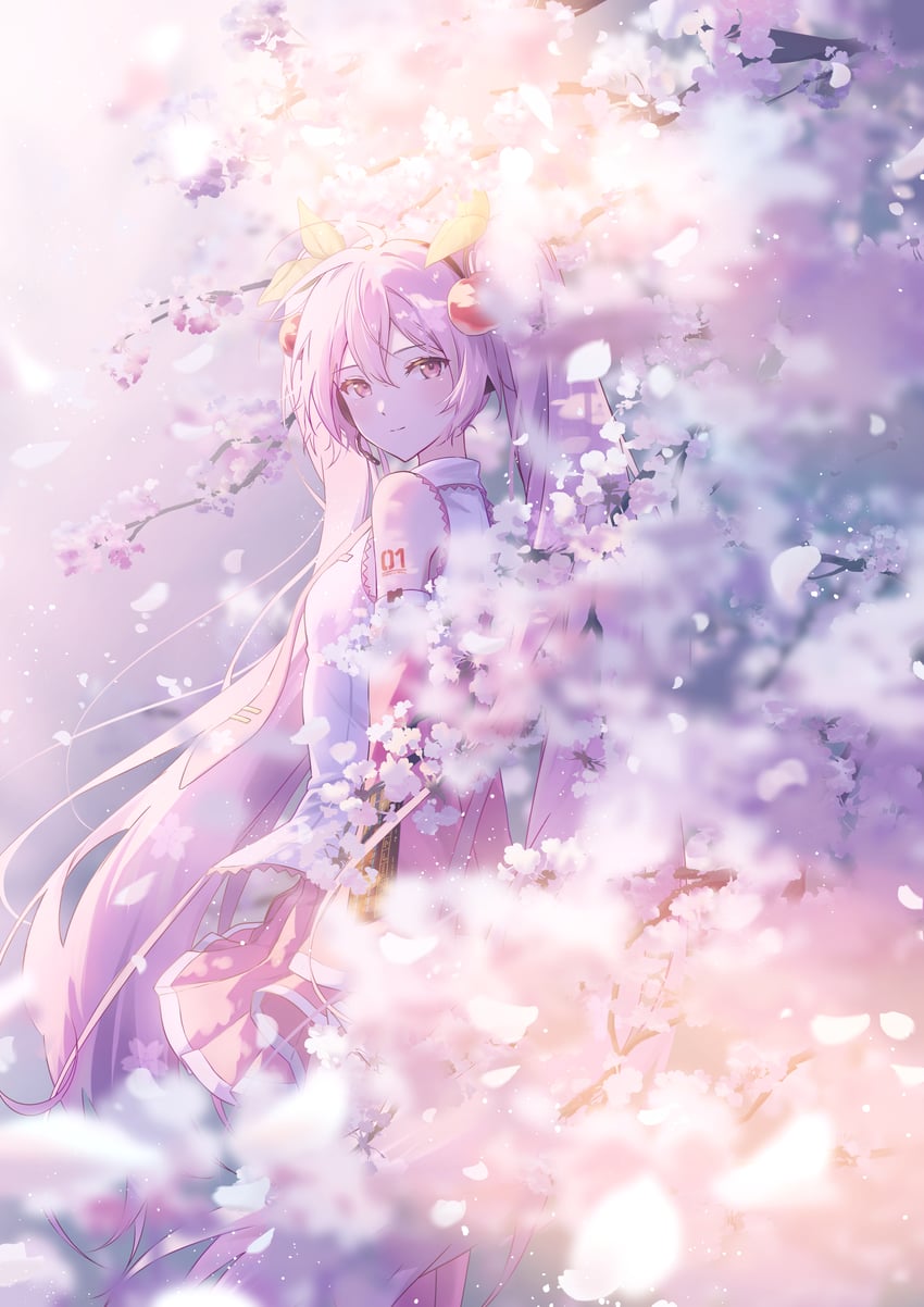 hatsune miku and sakura miku (vocaloid) drawn by awai_uta