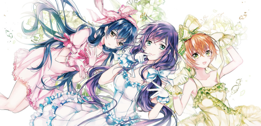 tojo nozomi, sonoda umi, and hoshizora rin (love live! and 1 more) drawn by nennen