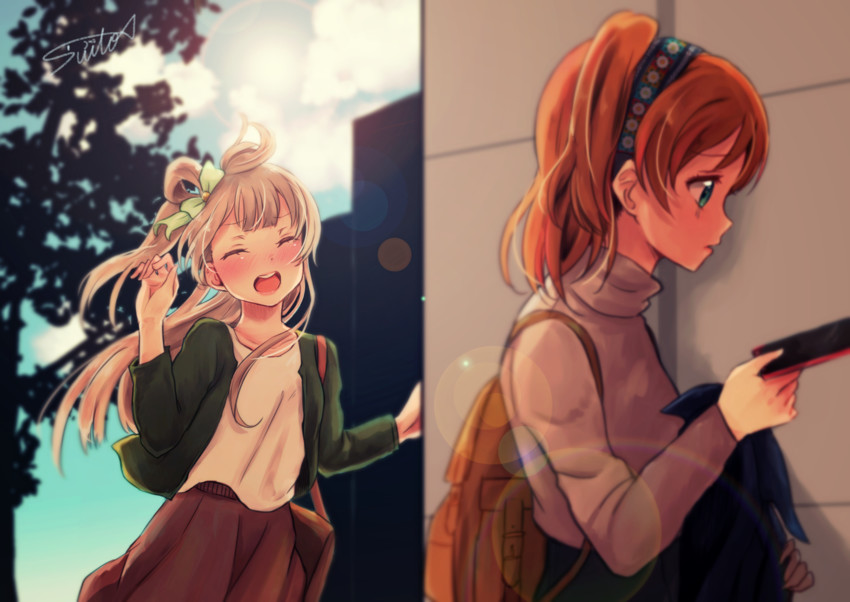 minami kotori and kosaka honoka (love live! and 1 more) drawn by suito