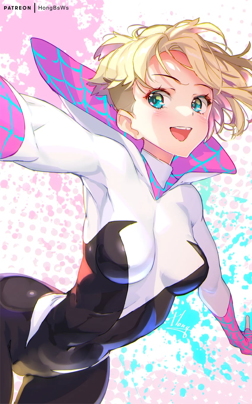 spider-gwen and gwen stacy (marvel and 4 more) drawn by hong_(white_spider)