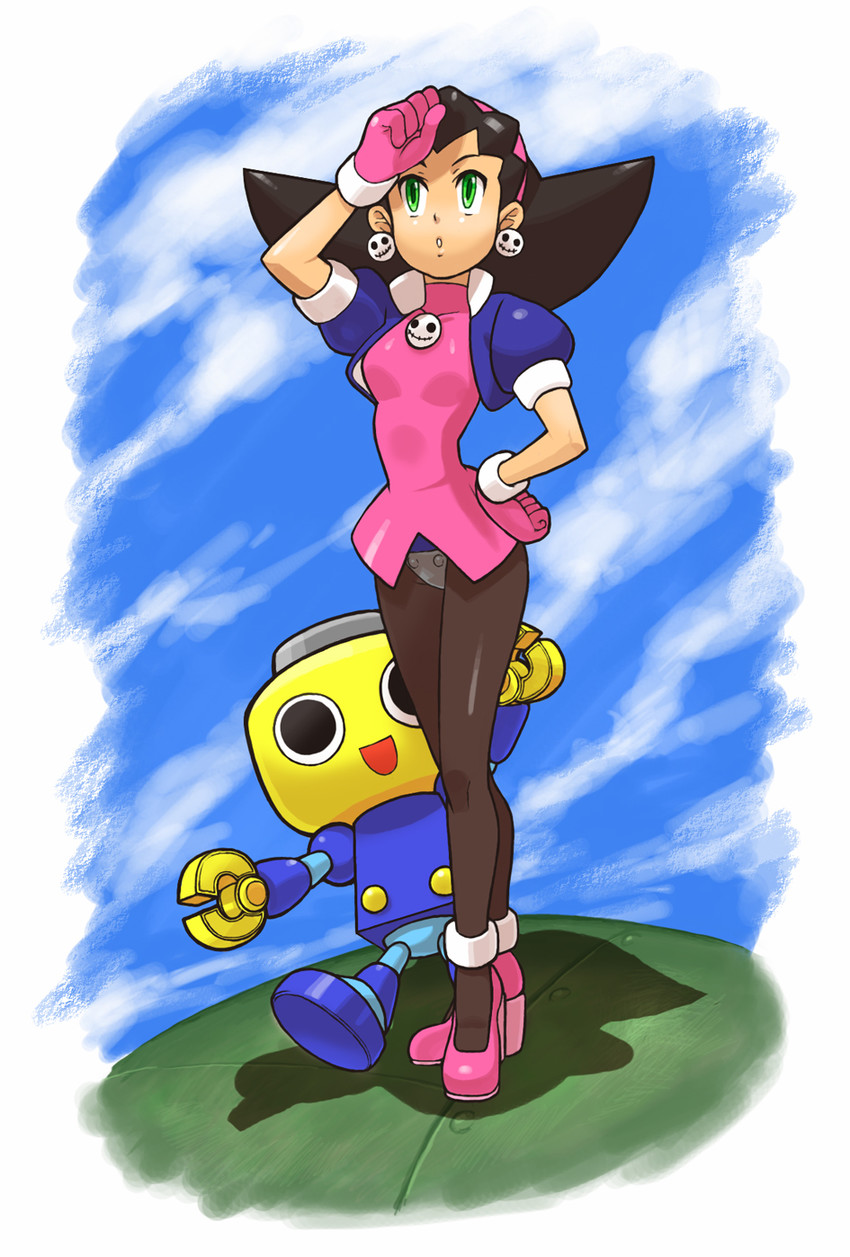 tron bonne and servbot (mega man and 1 more) drawn by marotea