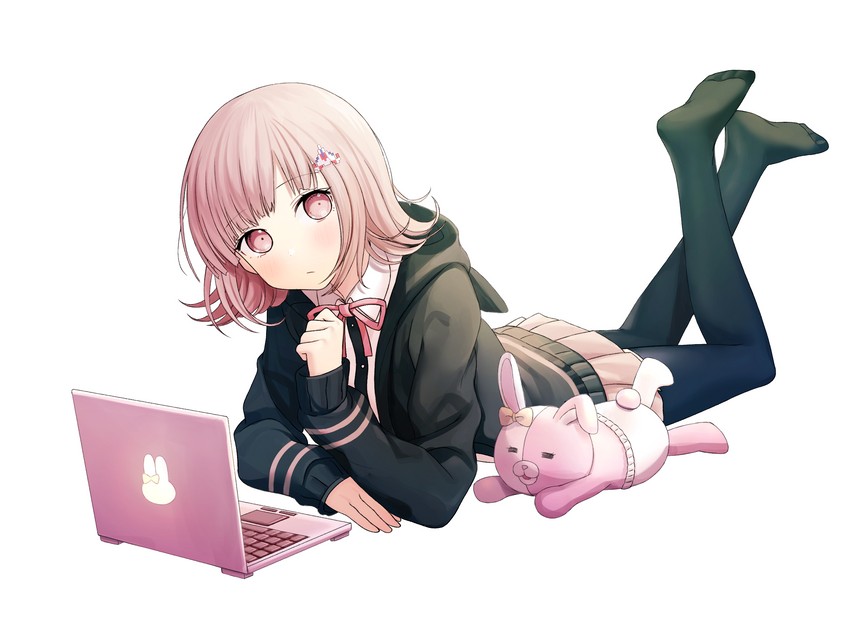 nanami chiaki and monomi (danganronpa and 2 more) drawn by ssumbi