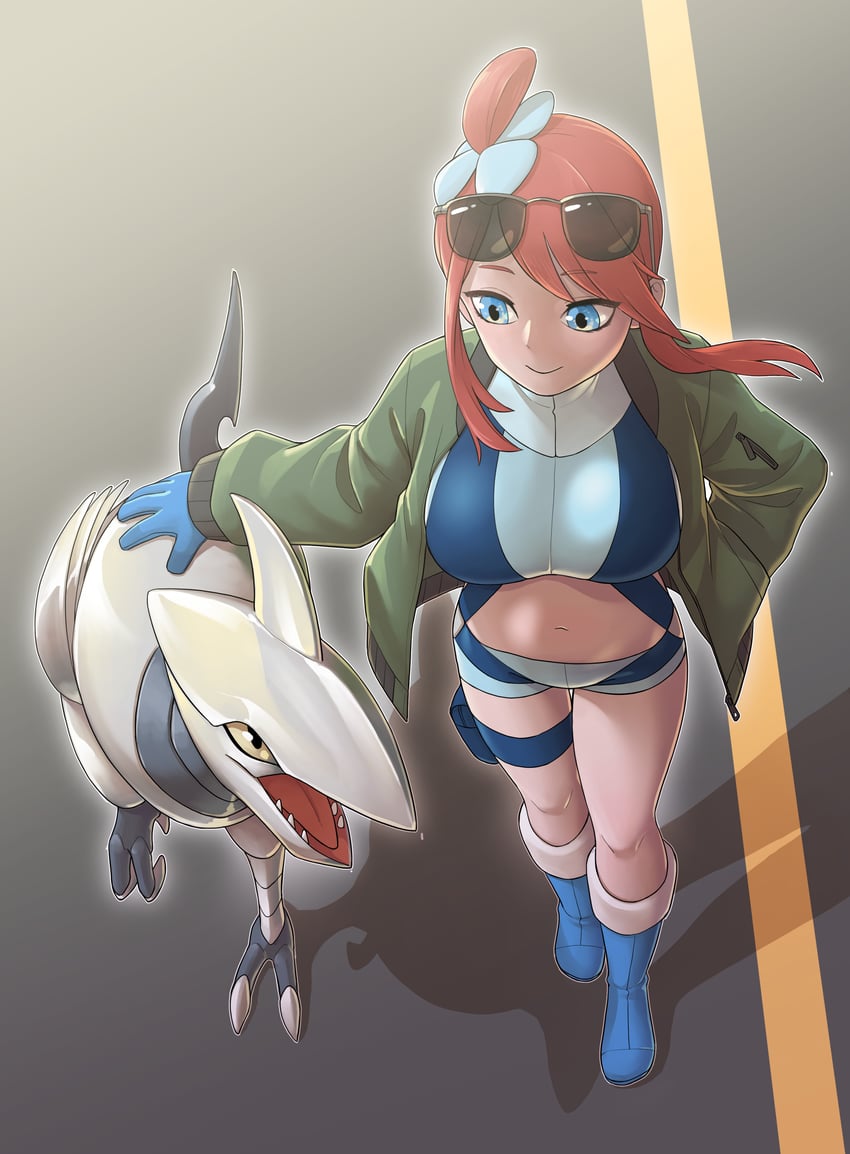 skyla and skarmory (pokemon and 1 more) drawn by martinicandy