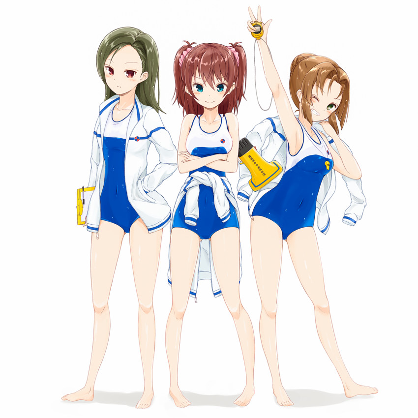 ogasawara hikari, heki junko, and takeda michiru (high school fleet) drawn by manse