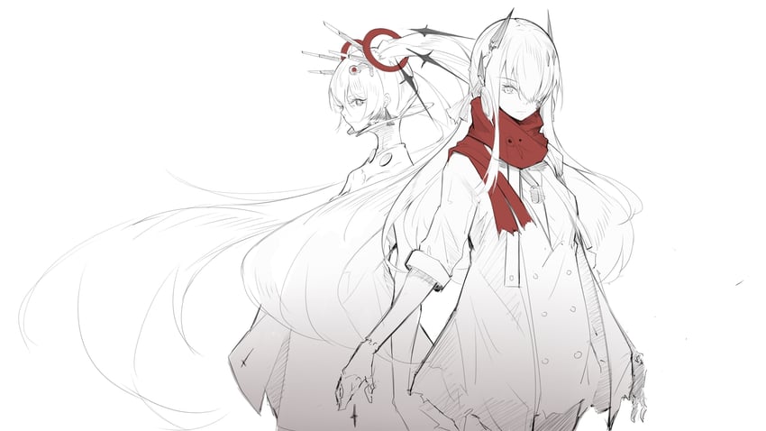 alpha, luna, alpha: crimson abyss, and luna: laurel (punishing: gray raven) drawn by cdlo