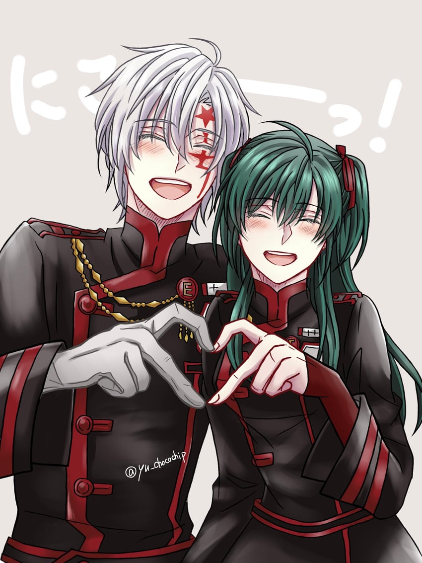 lenalee lee and allen walker (d.gray-man) drawn by yu_chocochip