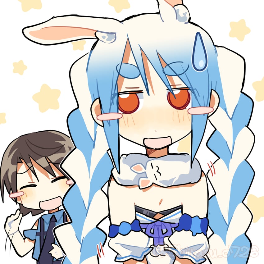 usada pekora, oozora subaru, and don-chan (hololive) drawn by nm_shirasu