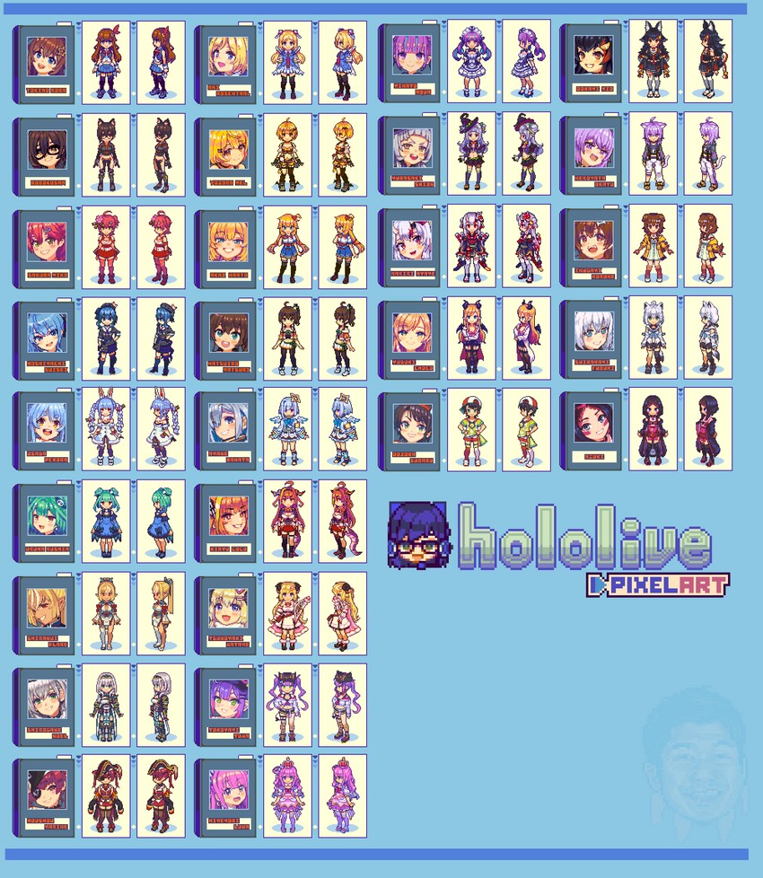 houshou marine, shirakami fubuki, hoshimachi suisei, usada pekora, nekomata okayu, and 27 more (hololive) drawn by tengu_nouzu