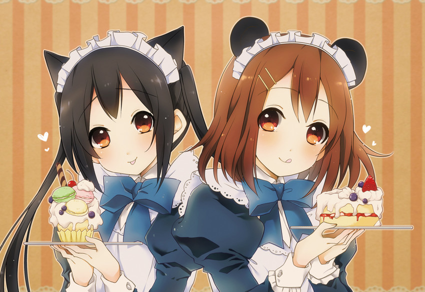 nakano azusa and hirasawa yui (k-on!) drawn by aruki