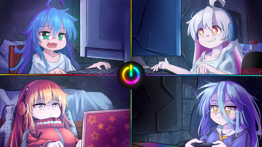 oyama mahiro, izumi konata, gabriel tenma white, and shiro (lucky star and 3 more) drawn by rion_(user_ufvg8527)