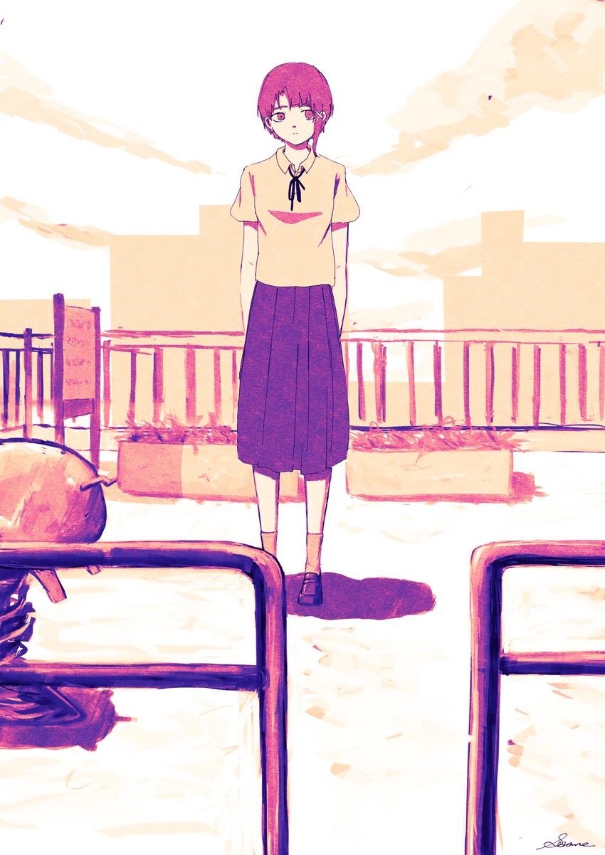 iwakura lain (serial experiments lain) drawn by sorame_tksk